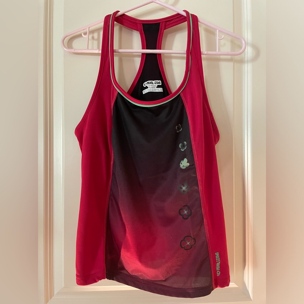 Pearl Izumi Cycling Tank Top - Black and Red-pink